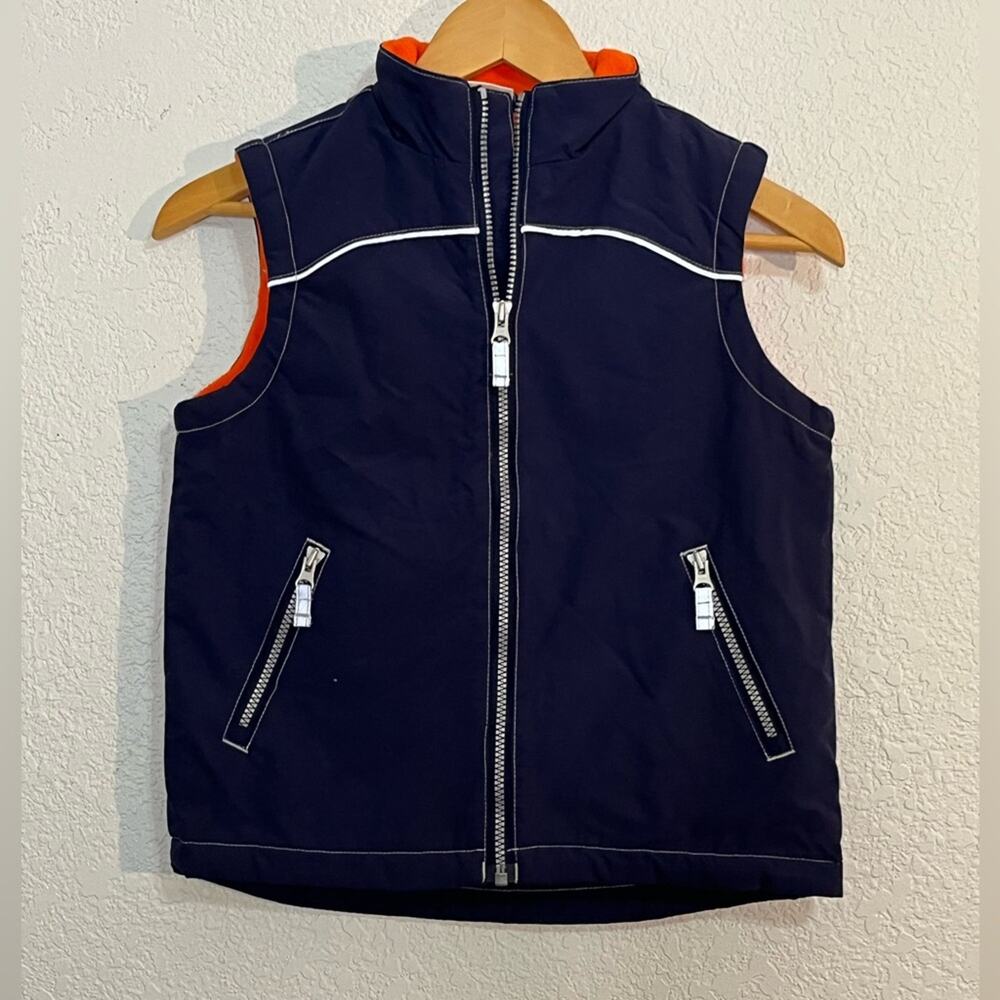 Hanna Andersson boys blue zip up puff vest outdoors casual winter layering